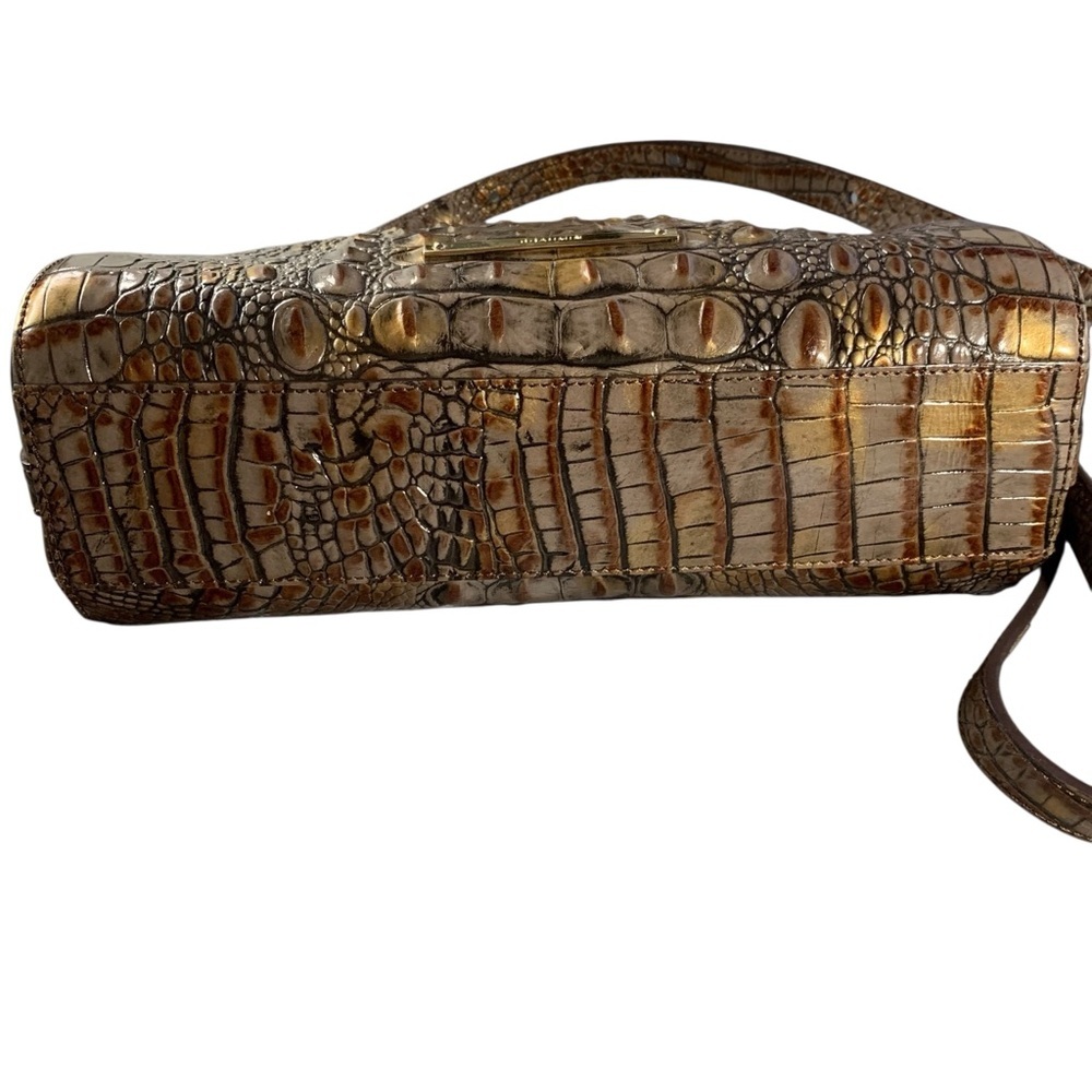 BRAHMIN Croc-Embossed Dome Crossbody Bag – Adjustable Strap - Picture 5 of 9